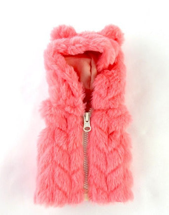 Pink Fuzzy Vest Pant Outfit Fits 14.5" Wellie Wisher American Girl Doll Clothing1