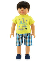Tools Handyman Plaid Shorts Set Fits 18" American Boy Girl Doll Clothing1