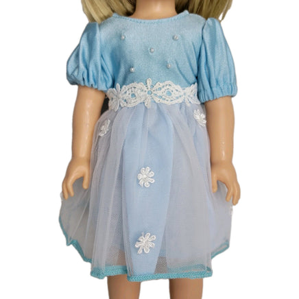 Blue Flower Dress Fits 14.5" Wellie Wisher American Girl Doll Clothing2