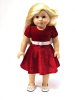 Red Sparkle Dress And Coat Fits 18" American Girl Doll Clothing1