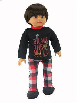 Brave The Wild Plaid Pajama Pant Set Fits 18" American Boy Girl Doll Clothing0