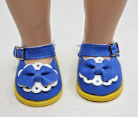 Blue Bow Mary Jane Dress Shoes Fits 14.5" Wellie Wisher American Girl Doll Shoes0