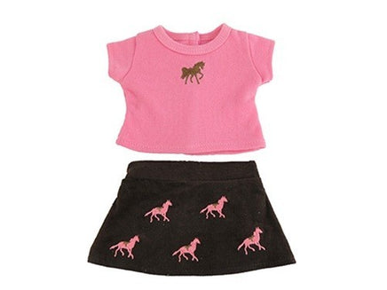 Pink And Brown Embroidered Horses Skirt Set Fits 18" American Girl Doll Clothing1