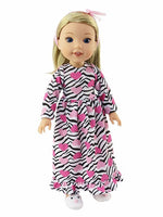 Zebra Heart Nightgown Fits 14.5" Wellie Wisher American Girl Doll Clothes0