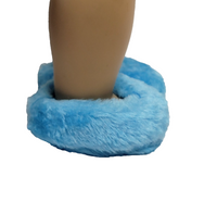 Blue Fuzzy Slippers Fits 18" American Girl Doll Clothing Shoes0