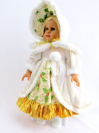 Christmas Holly Dress And Bonnet Fits 18" American Girl Doll Clothing1