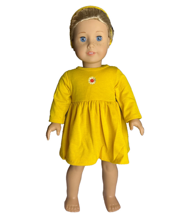 Yellow Flower Dress Fits 18" American Girl Doll Clothing0