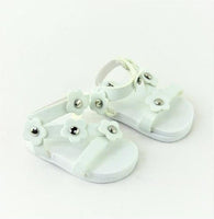 White Flower Sandals Fits 14.5" Wellie Wisher American Girl Doll Shoes1