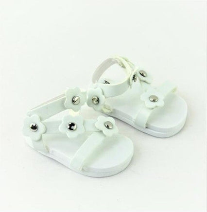 White Flower Sandals Fits 14.5" Wellie Wisher American Girl Doll Shoes1