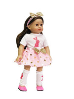 Sparkling Pink Bunny Tutu Skirt Set Fits 18" American Girl Doll Clothing1