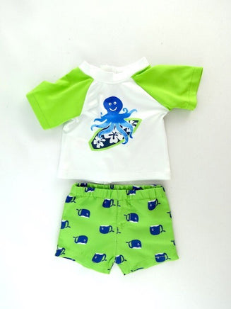 Surfing Octopus Rash Guard Swim Set Fits 18" American Boy Girl Doll Clothing2