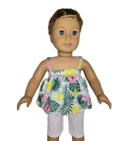 Tropical Print Capri Pant Set Fits 18" American Girl Doll Clothes1