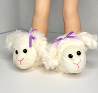 Little Lamb Slippers Fits 14.5" Wellie Wisher American Girl Doll Shoes2