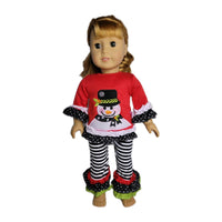 Polka Dots & Stripes Snowman Pant Set Fits 18" American Girl Doll Clothes0
