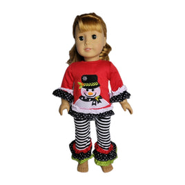 Polka Dots & Stripes Snowman Pant Set Fits 18" American Girl Doll Clothes0