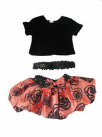 Rose Print Sequin Skirt Set Fits 18" American Girl Doll Clothing1
