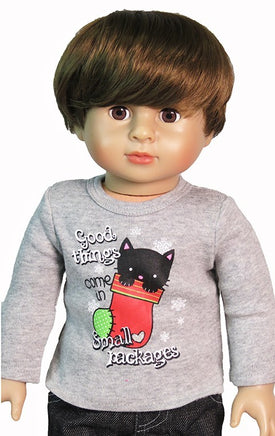 Small Packages Stocking Kitty Pant Set  Fits 18" American Boy Girl Doll Clothing1