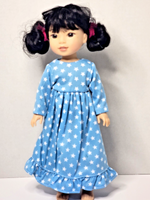 Blue Star Nightgown Fits 14.5" Wellie Wisher American Girl Doll Clothing0