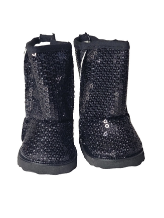 Black Sequin Boots Fits 18" American Girl Doll Clothing Shoes1