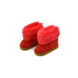 Red Fur Trim Boots 5*2.5 cm Fits BJD Dolls0
