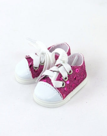 Berry Sequin Sneakers Fits 14.5" Wellie Wisher American Girl Doll Shoes1