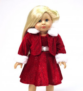 Red Sparkle Dress And Coat Fits 18" American Girl Doll Clothing0
