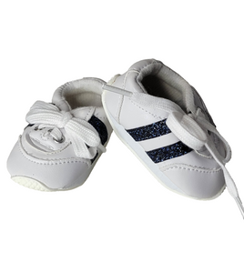 Navy Glitter Stripe Sneakers Fits 18" American Girl Doll Clothing Shoes0