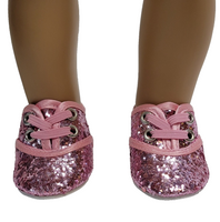 Pink Glitter Dance Shoes Fits 18" American Girl Doll Clothing Shoes2