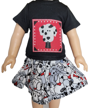 Little Dogs Skirt Set Fits 14.5" Wellie Wisher American Girl Doll Clothes2