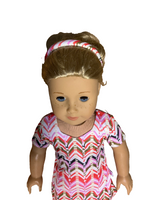 Colorful Zig Zag Dress And Headband Fits 18" American Girl Doll Clothing2