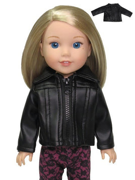 Black Jacket Outerwear  Fits 14.5" Wellie Wisher American Girl Doll Clothing0