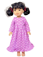 Lavender Star Nightgown Fits 14.5" Wellie Wisher American Girl Doll Clothing0