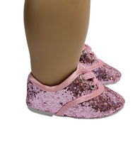 Pink Glitter Dance Shoes Fits 18" American Girl Doll Clothing Shoes1