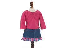 Plaid Trim Skirt Set Fits 18" American Girl Doll Clothes0