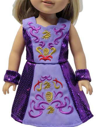 Purple Irish Dance Dress Fits 14.5" Wellie Wisher American Girl Doll Clothing2