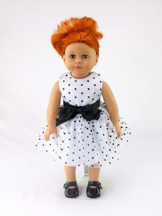 White And Black Polka Dot Dress Fits 18" American Girl Doll Clothing2