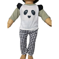 Panda Bear Pajama Pant Set Fits 18" American Boy Girl Doll Clothes2