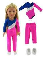 Hot Pink Gymnastics Outfit Fits 14.5" Wellie Wisher American Girl Doll Clothing0