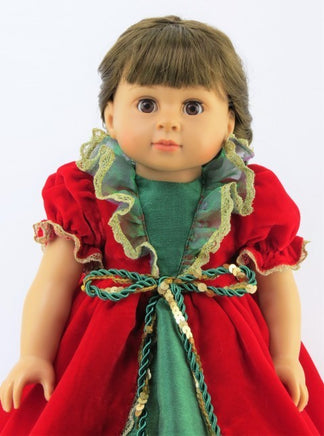 Red And Green Victorian Dress Fits 18" American Girl Doll Clothing1