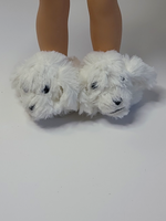 Maltese Dog Slippers Fits 14.5" Wellie Wisher American Girl Doll Shoes0