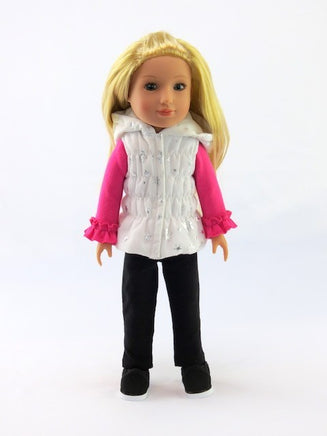 Star Puffer Vest Outfit Fits 14.5" Wellie Wisher American Girl Doll Clothing1