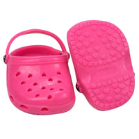 Hot Pink And White Heart Clogs Fits 18" American Girl Doll Clothing Shoes3