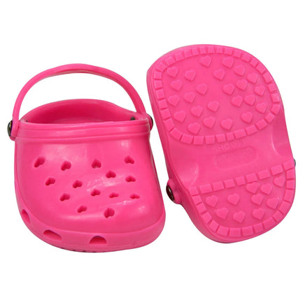 Hot Pink And White Heart Clogs Fits 18" American Girl Doll Clothing Shoes3