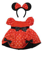 Red And Black Polka Dot Dress Mouse Ears Fits 18" American Girl Doll Clothing1