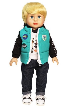 Go Cart Puffer Vest 3pc Winter Pant Set Fits 18" American Boy Girl Doll Clothing1