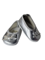 Silver Ballet Bow Flats Fits 18" American Girl Doll Clothing Shoes1