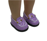 Purple Star Loafers Fits 14.5" Wellie Wisher American Girl Doll Shoes1