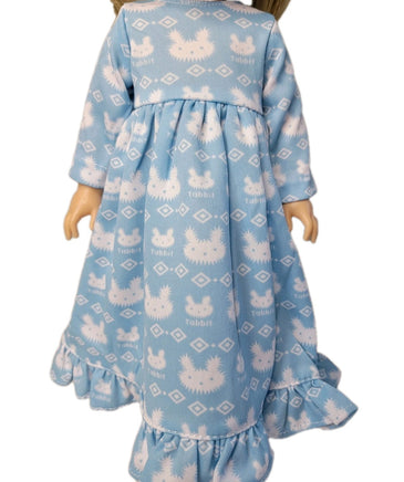 Blue Bunny Nightgown Fits 14.5" Wellie Wisher American Girl Doll Clothing1