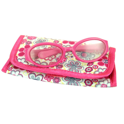 Pink Glasses & Floral Case Fits 18" American Girl Doll Accessories Sets2