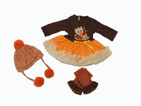 Fall Thanksgiving Owl Dress and Pom Hat Fits 18" American Girl Doll Clothing2